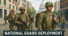 National Guard troops in Washington DC supporting federal crime initiative