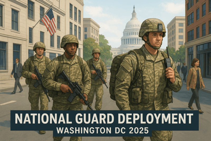 National Guard troops in Washington DC supporting federal crime initiative