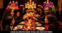 Family enjoys themed bites at Chicago Halloween restaurant specials 2025 event