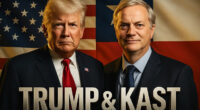 Donald Trump and Jose Antonio Kast side by side with US and Chile flags and text TRUMP & KAST.